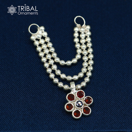 925 sterling silver 3 line beaded chain necklace for Lord Krishna Laddu Gopala jewelry set753 - TRIBAL ORNAMENTS