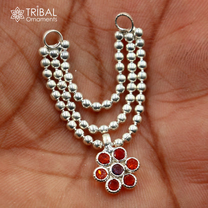 925 sterling silver 3 line beaded chain necklace for Lord Krishna Laddu Gopala jewelry set753 - TRIBAL ORNAMENTS
