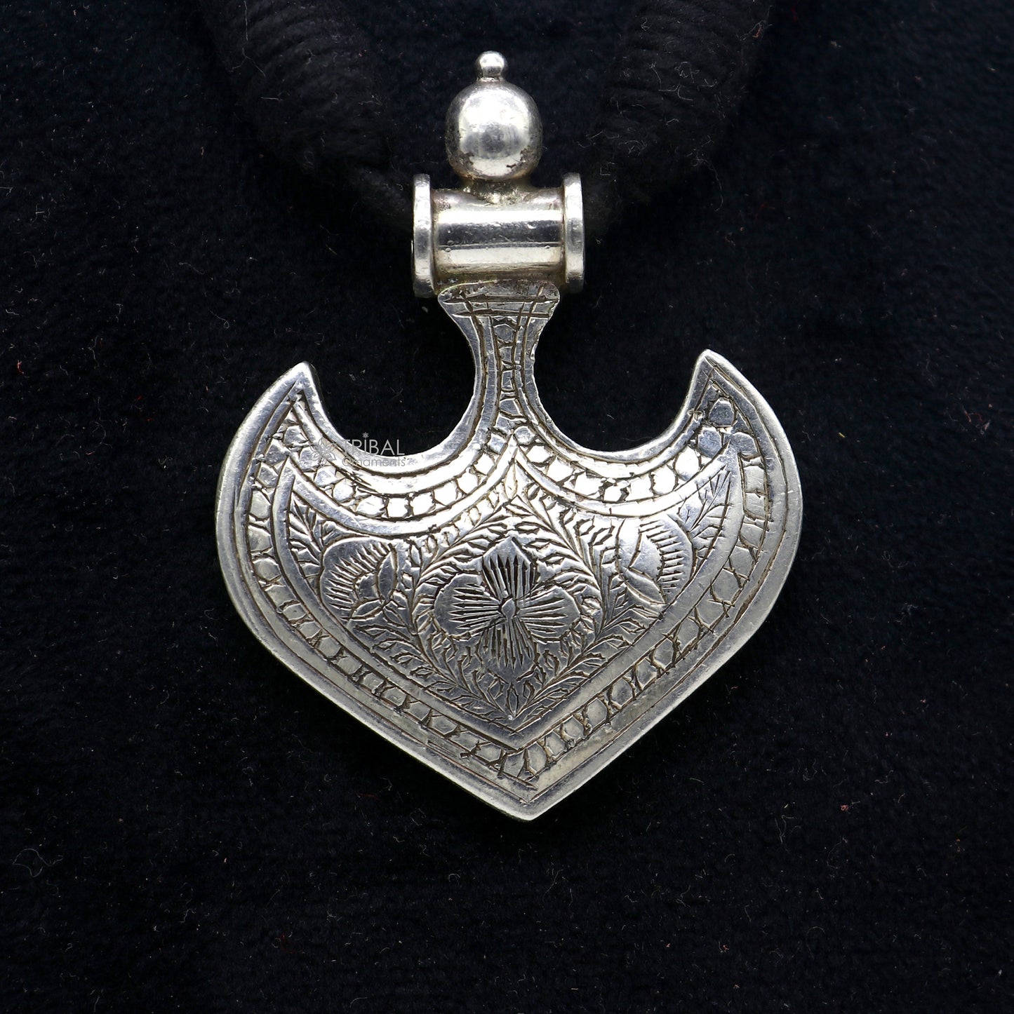 925 Sterling silver amazing handcrafted Heart shape pendant traditional vintage designer tribal pendant ethnic jewelry set682 - TRIBAL ORNAMENTS