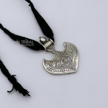 925 Sterling silver amazing handcrafted Heart shape pendant traditional vintage designer tribal pendant ethnic jewelry set682 - TRIBAL ORNAMENTS