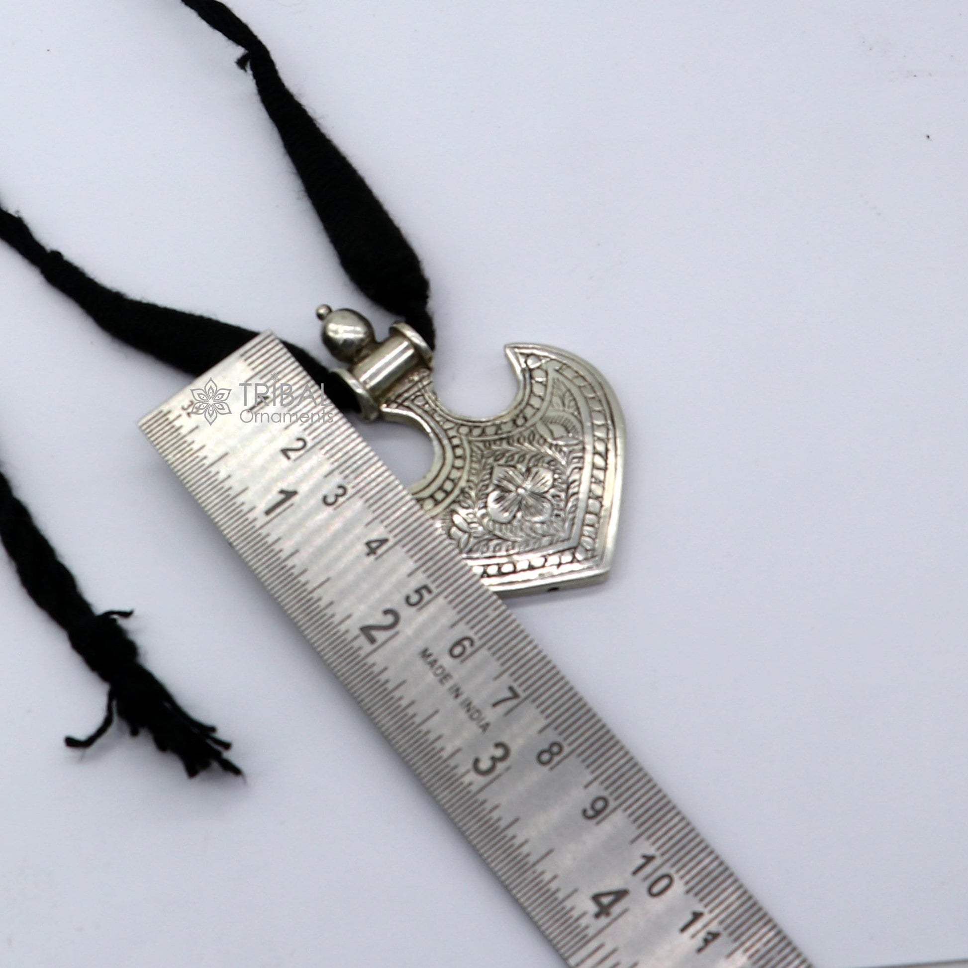 925 Sterling silver amazing handcrafted Heart shape pendant traditional vintage designer tribal pendant ethnic jewelry set682 - TRIBAL ORNAMENTS