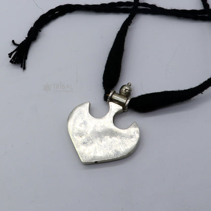 925 Sterling silver amazing handcrafted Heart shape pendant traditional vintage designer tribal pendant ethnic jewelry set682 - TRIBAL ORNAMENTS