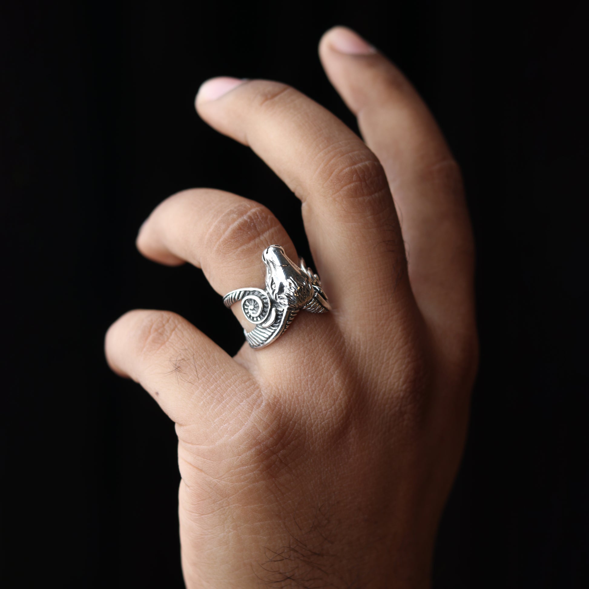 925 sterling silver aries zodiac design ring Jewelry sr766 - TRIBAL ORNAMENTS