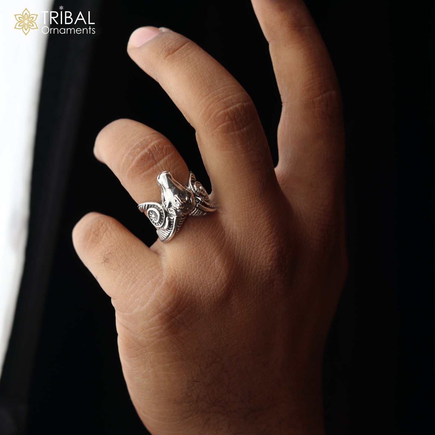 925 sterling silver aries zodiac design ring Jewelry sr766 - TRIBAL ORNAMENTS