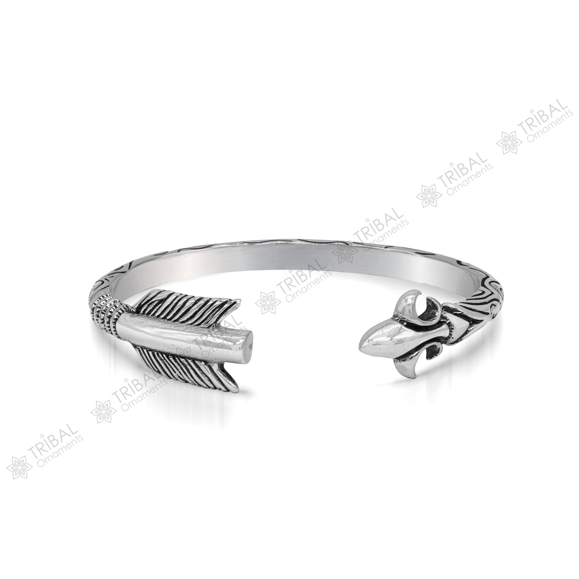 925 sterling silver Arrow style designer bangle bracelet kada, excellent personalized gifting adjustable fancy bangle men's or girls cuff69 - TRIBAL ORNAMENTS
