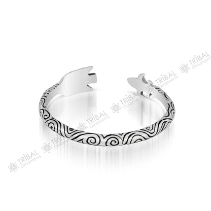 925 sterling silver Arrow style designer bangle bracelet kada, excellent personalized gifting adjustable fancy bangle men's or girls cuff69 - TRIBAL ORNAMENTS