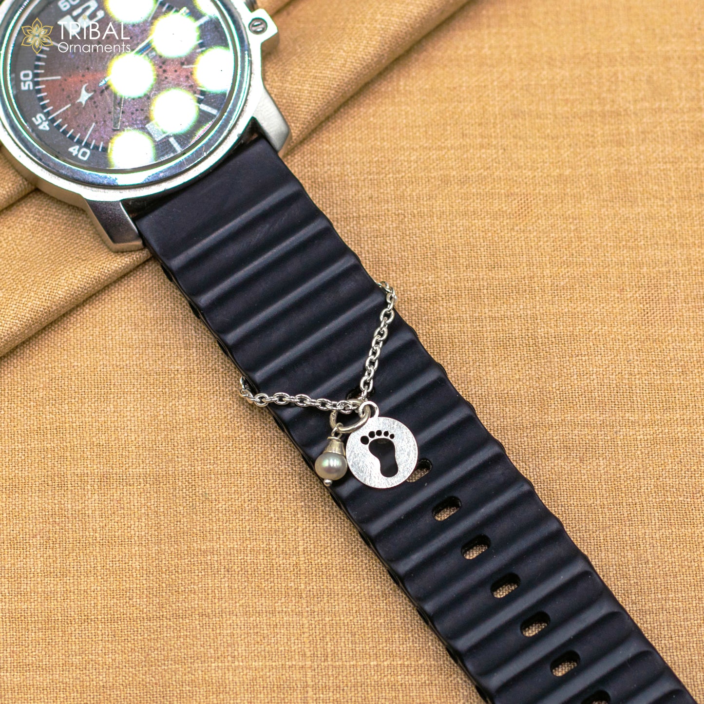 925 sterling silver baby feet watch charms wsc02 - TRIBAL ORNAMENTS