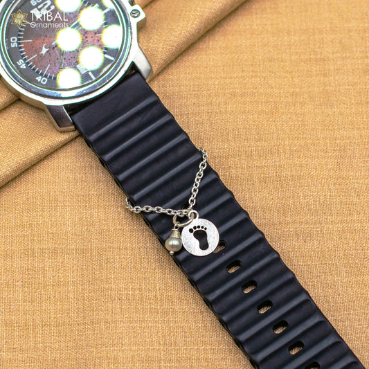 925 sterling silver baby feet watch charms wsc02 - TRIBAL ORNAMENTS
