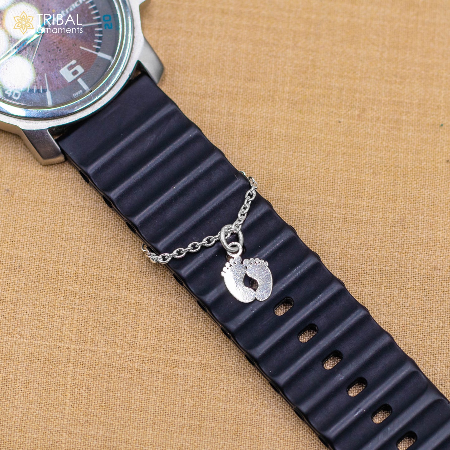 925 sterling silver baby foot design watch charms wsc09 - TRIBAL ORNAMENTS