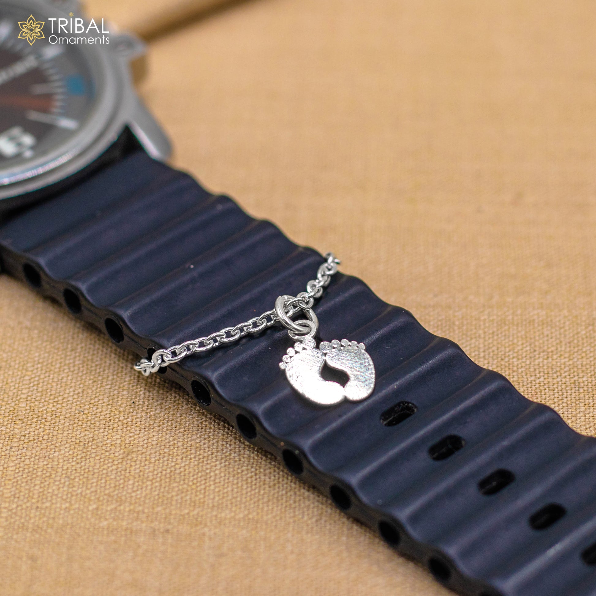 925 sterling silver baby foot design watch charms wsc09 - TRIBAL ORNAMENTS