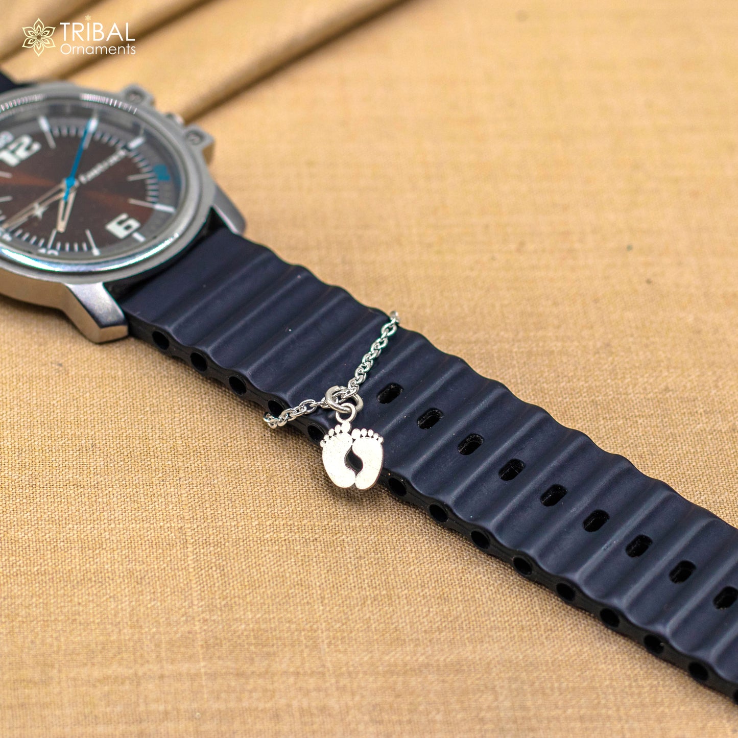 925 sterling silver baby foot design watch charms wsc09 - TRIBAL ORNAMENTS