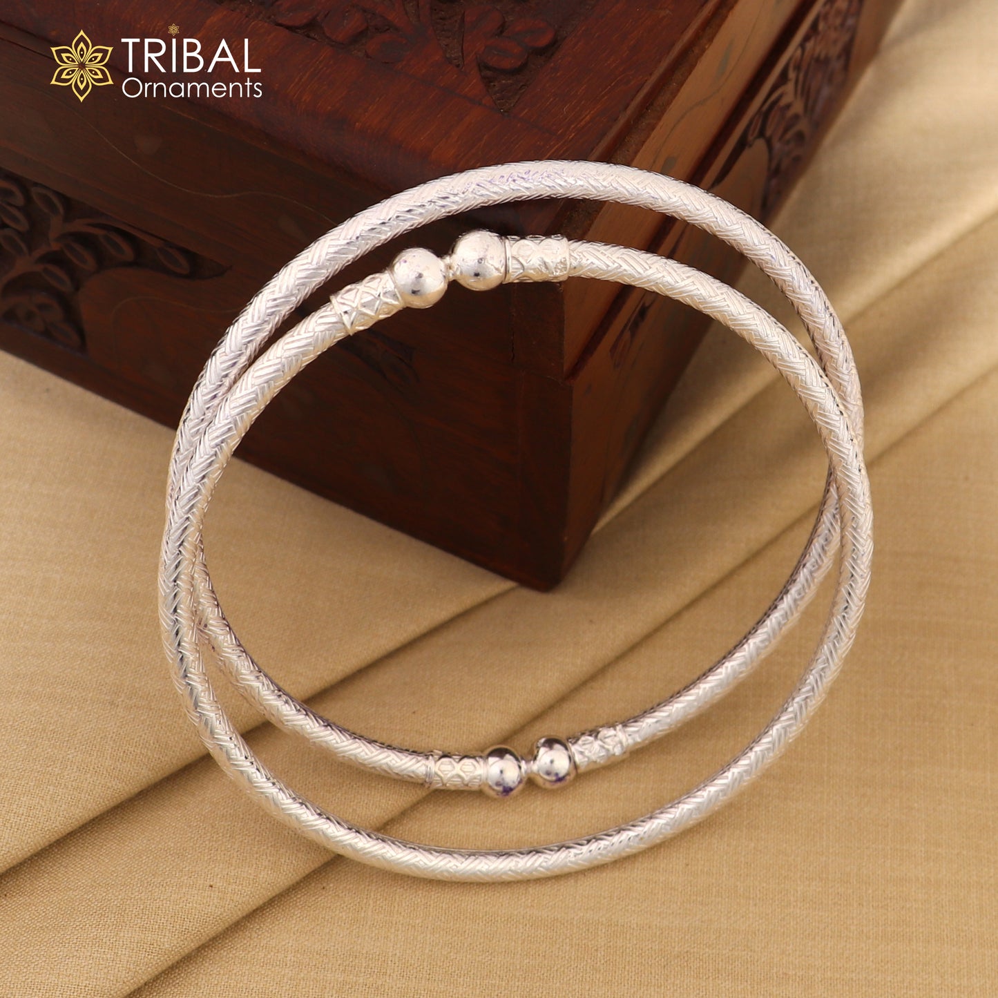 925 Sterling silver  ball design traditional women's customized foot kada ankle kada bracelet tribal jewelry nsfk144 - TRIBAL ORNAMENTS