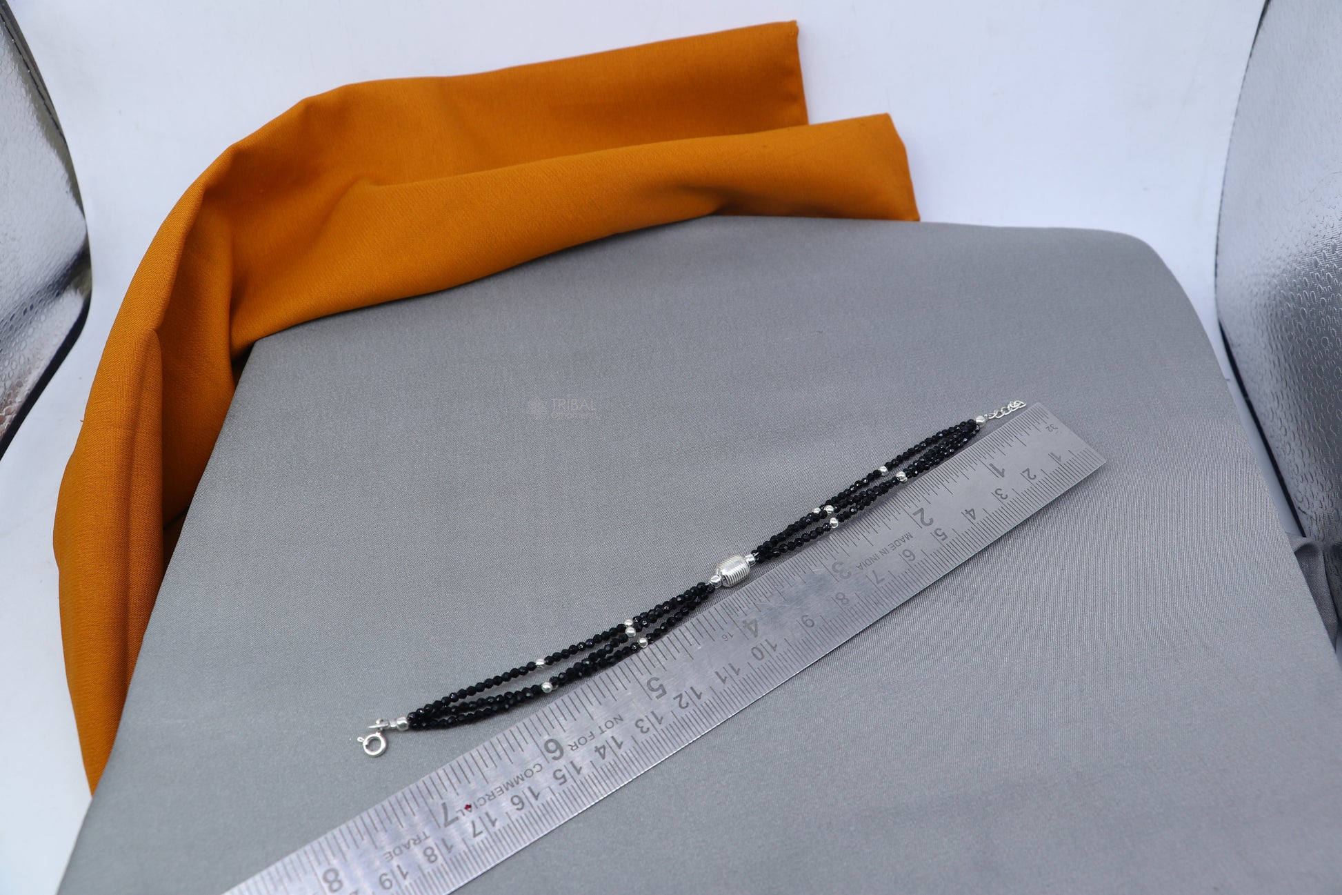 925 sterling silver bead and black beaded chain bracelet Combo use mother  bracelet or  baby anklets, sbr750 - TRIBAL ORNAMENTS