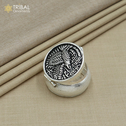925 sterling silver bird design trinket,casket, Sindoor box brides jewelry stb881 - TRIBAL ORNAMENTS