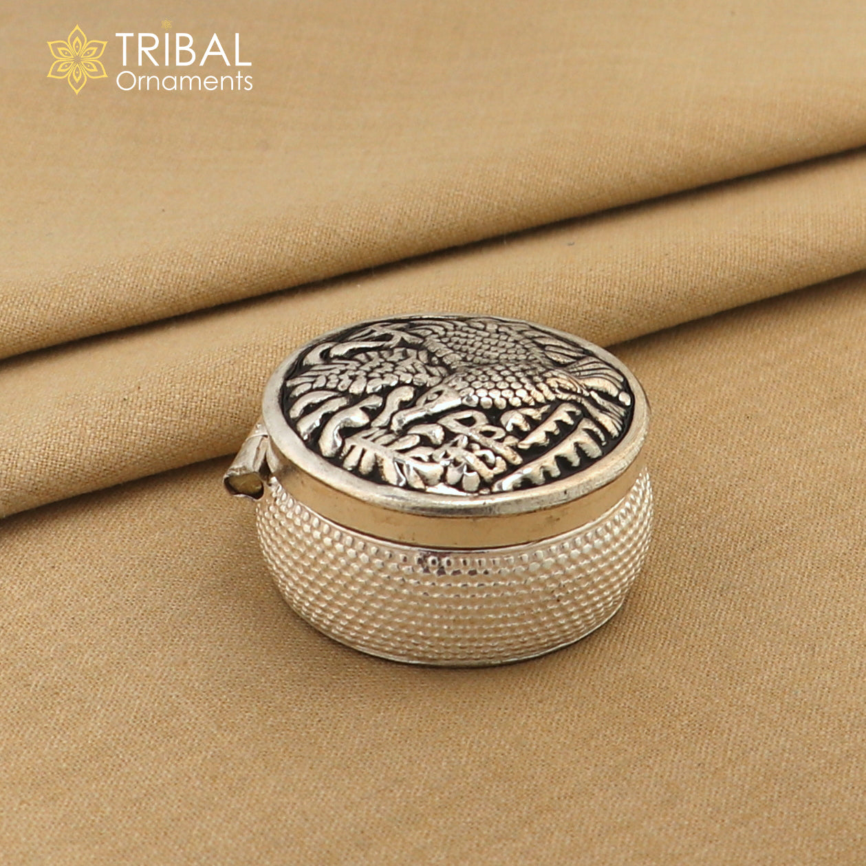 925 sterling silver bird design trinket,casket, Sindoor box brides jewelry stb881 - TRIBAL ORNAMENTS