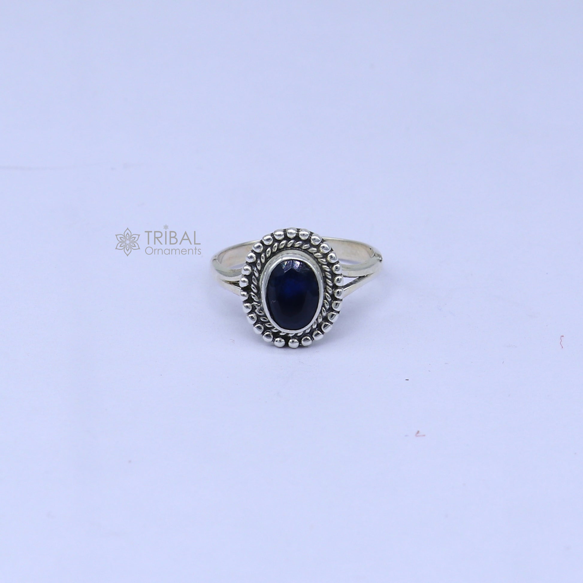 925 sterling silver black colour stone ring Jewelry sr732 - TRIBAL ORNAMENTS