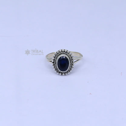 925 sterling silver black colour stone ring Jewelry sr732 - TRIBAL ORNAMENTS
