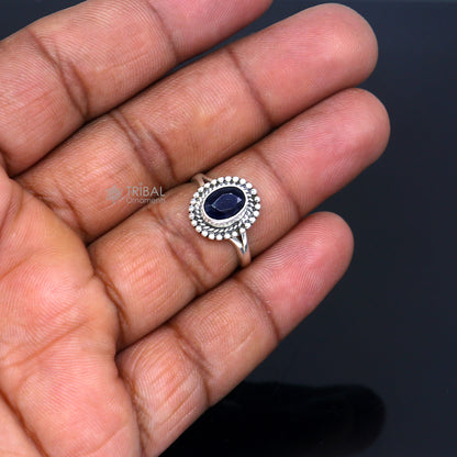 925 sterling silver black colour stone ring Jewelry sr732 - TRIBAL ORNAMENTS