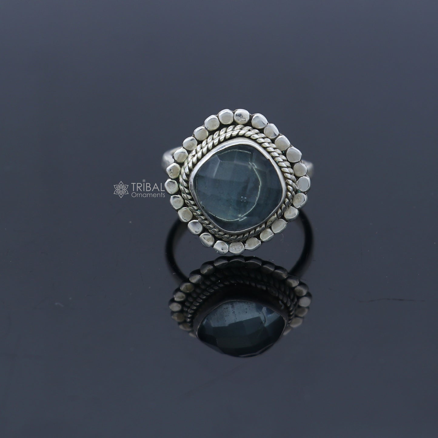 925 sterling silver black stone ring Jewelry sr723 - TRIBAL ORNAMENTS