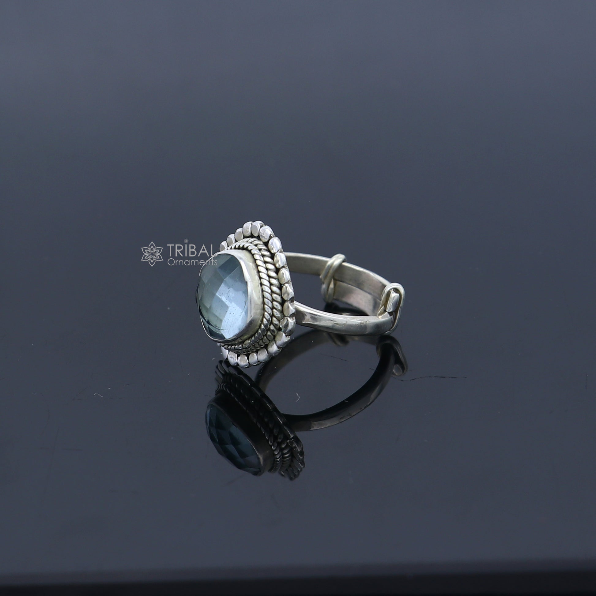 925 sterling silver black stone ring Jewelry sr723 - TRIBAL ORNAMENTS