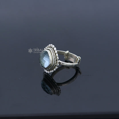 925 sterling silver black stone ring Jewelry sr723 - TRIBAL ORNAMENTS