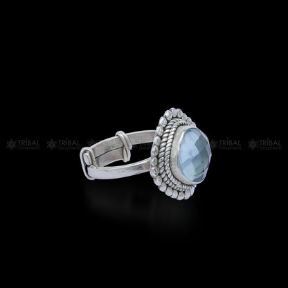 925 sterling silver black stone ring Jewelry sr723 - TRIBAL ORNAMENTS