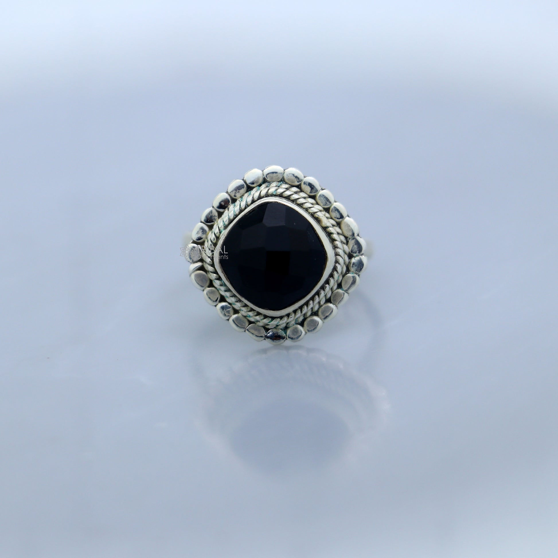 925 sterling silver black stone ring Jewelry sr724 - TRIBAL ORNAMENTS