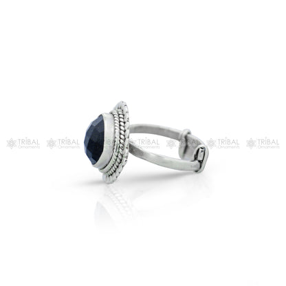 925 sterling silver black stone ring Jewelry sr724 - TRIBAL ORNAMENTS
