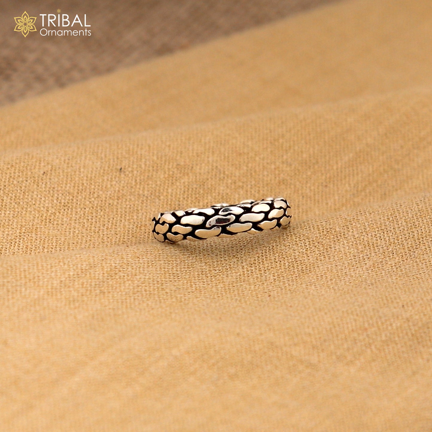 925 sterling silver block pattern stylish ring unisex Jewelry sr793 - TRIBAL ORNAMENTS