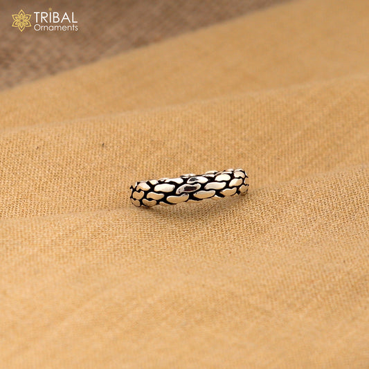 925 sterling silver block pattern stylish ring unisex Jewelry sr793 - TRIBAL ORNAMENTS