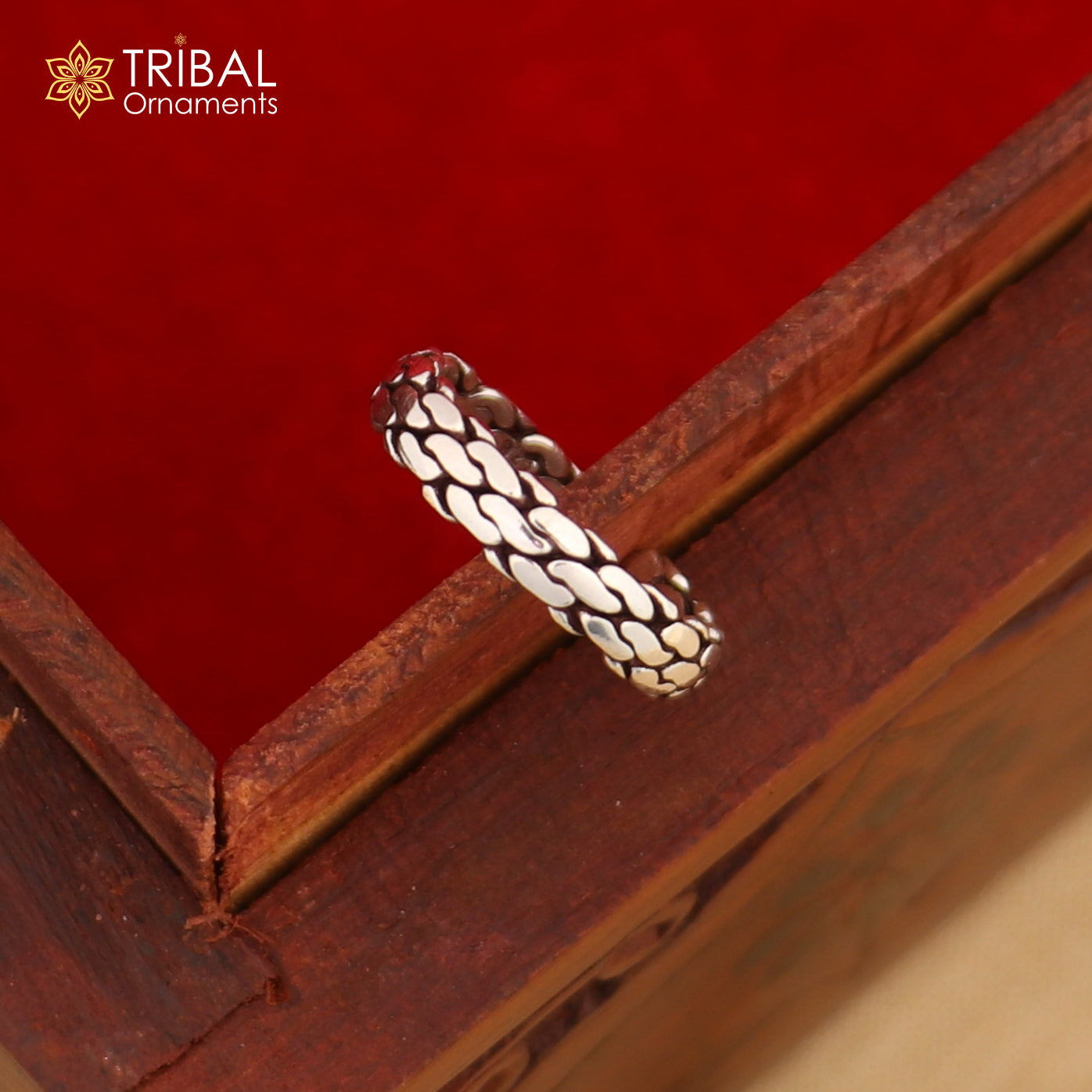 925 sterling silver block pattern stylish ring unisex Jewelry sr793 - TRIBAL ORNAMENTS