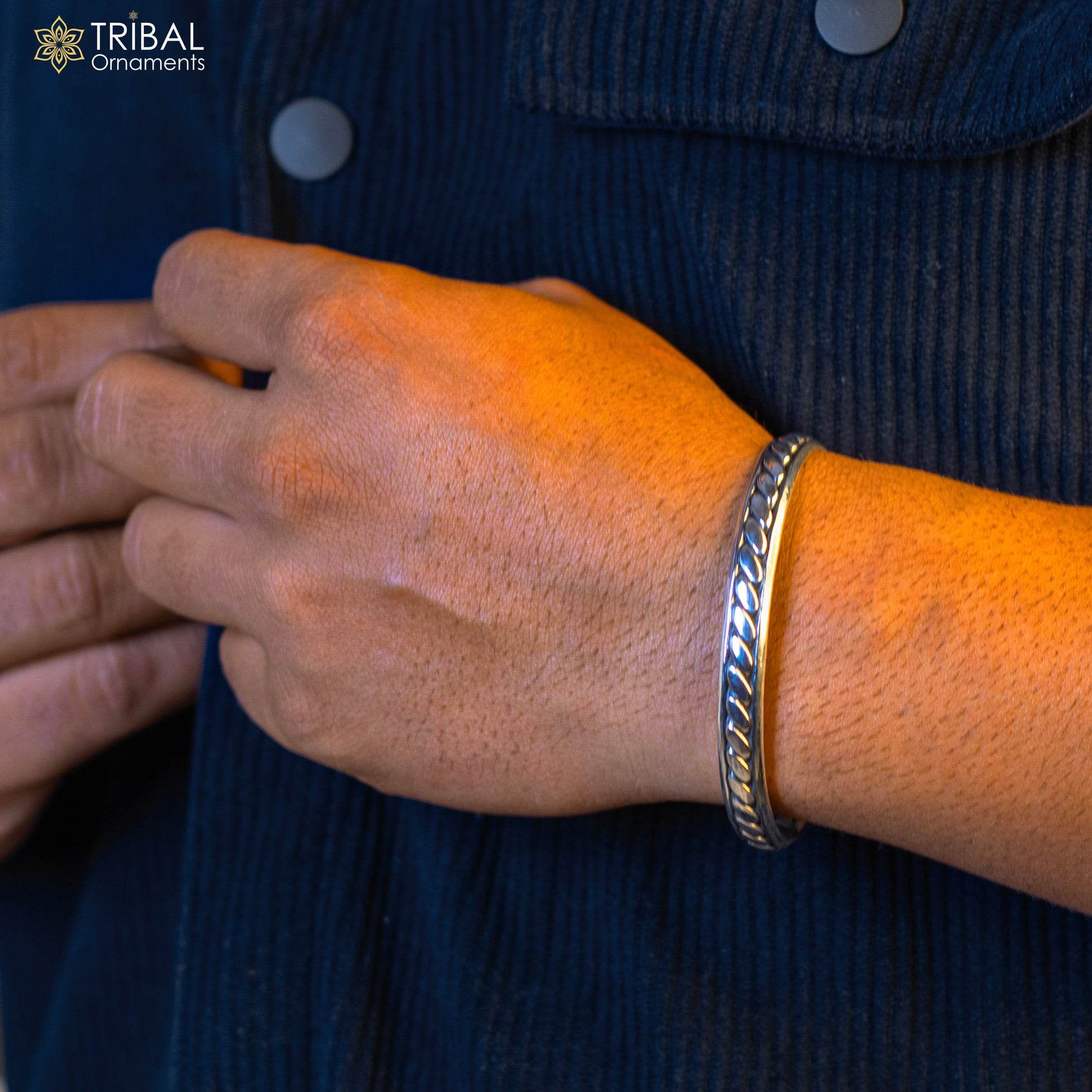 925 sterling silver bright cuff bangle bracelet kada, gorgeous open face adjustable bracelet unisex Indian stylish jewelry cuff122 - TRIBAL ORNAMENTS