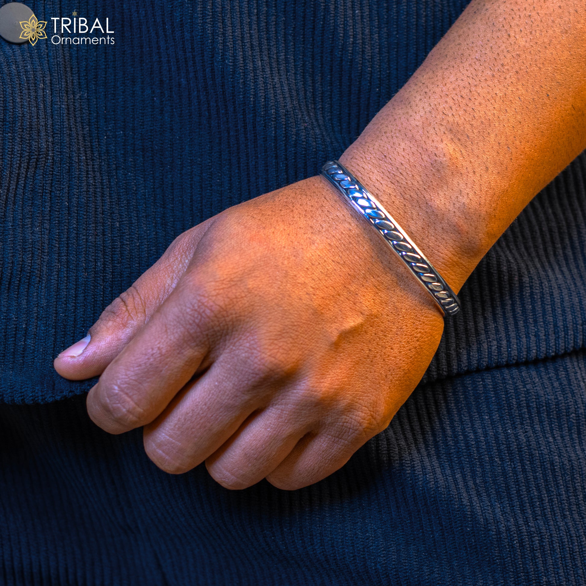 925 sterling silver bright cuff bangle bracelet kada, gorgeous open face adjustable bracelet unisex Indian stylish jewelry cuff122 - TRIBAL ORNAMENTS