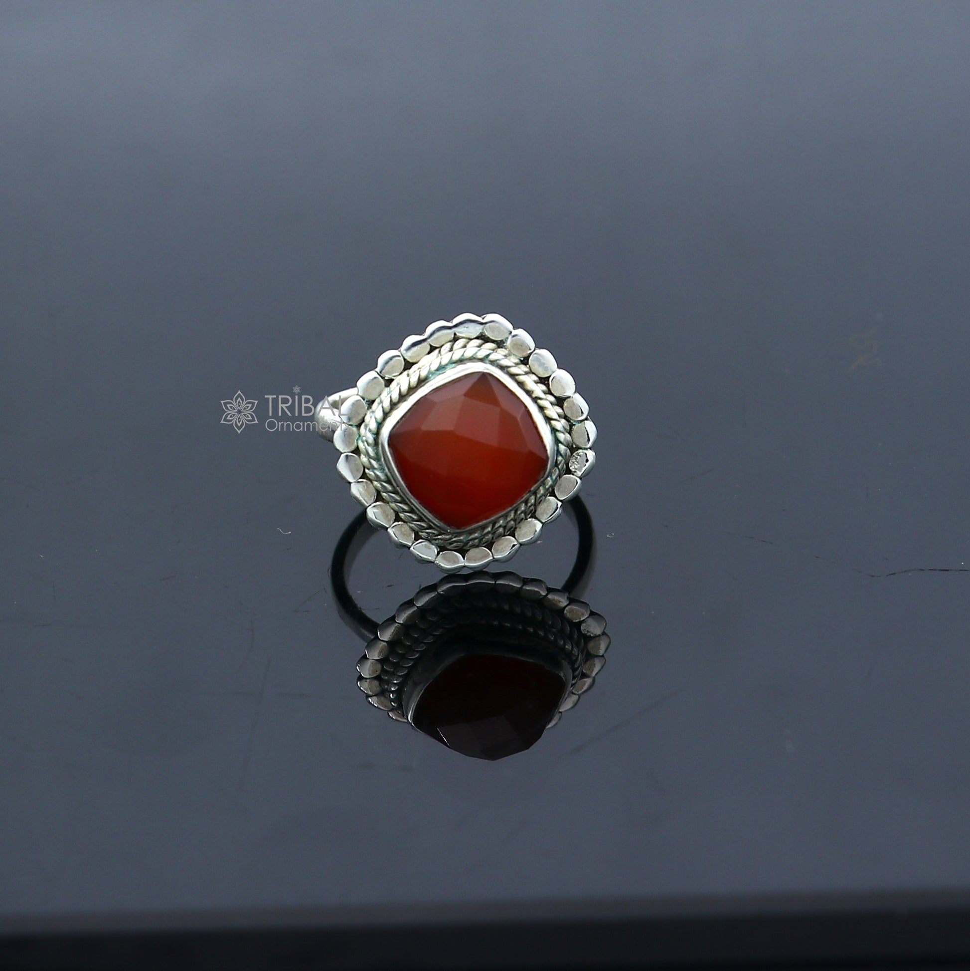 925 sterling silver carnelian ring Jewelry sr722 - TRIBAL ORNAMENTS