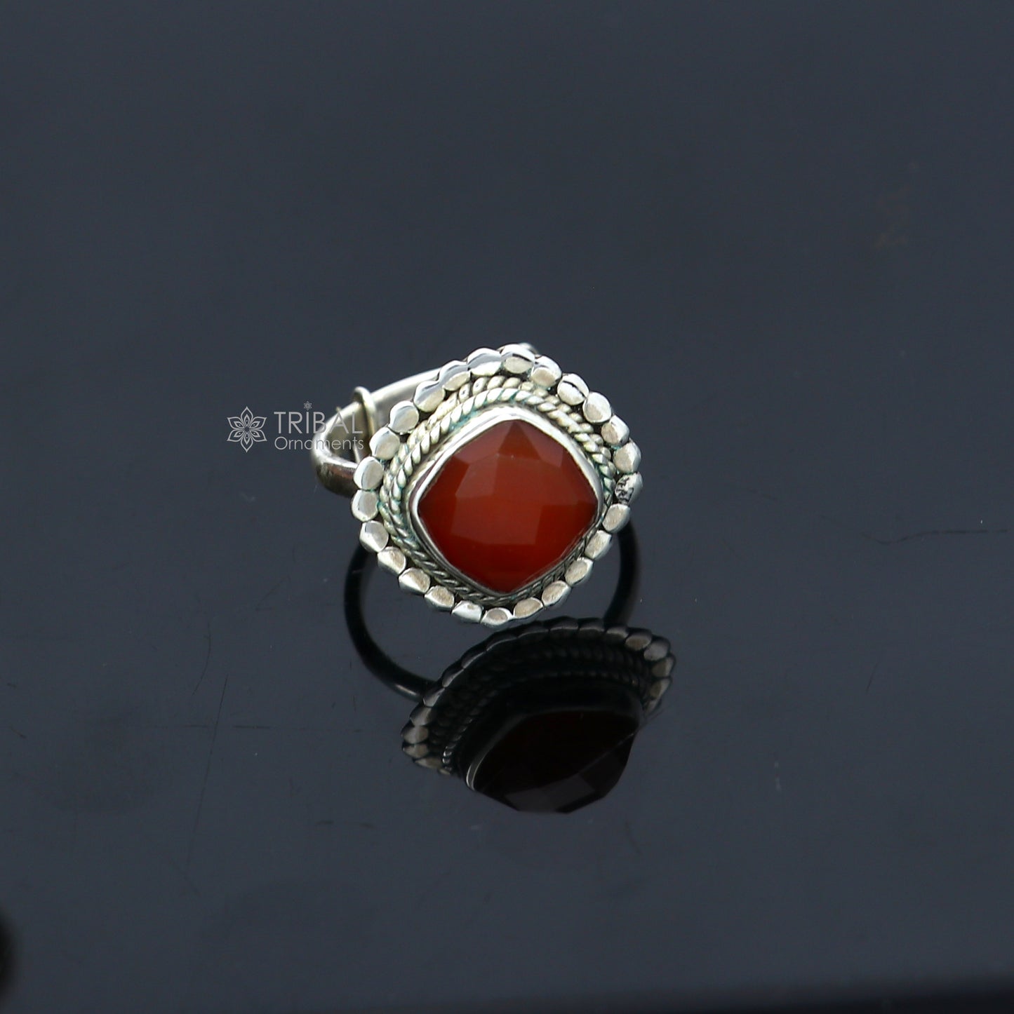 925 sterling silver carnelian ring Jewelry sr722 - TRIBAL ORNAMENTS