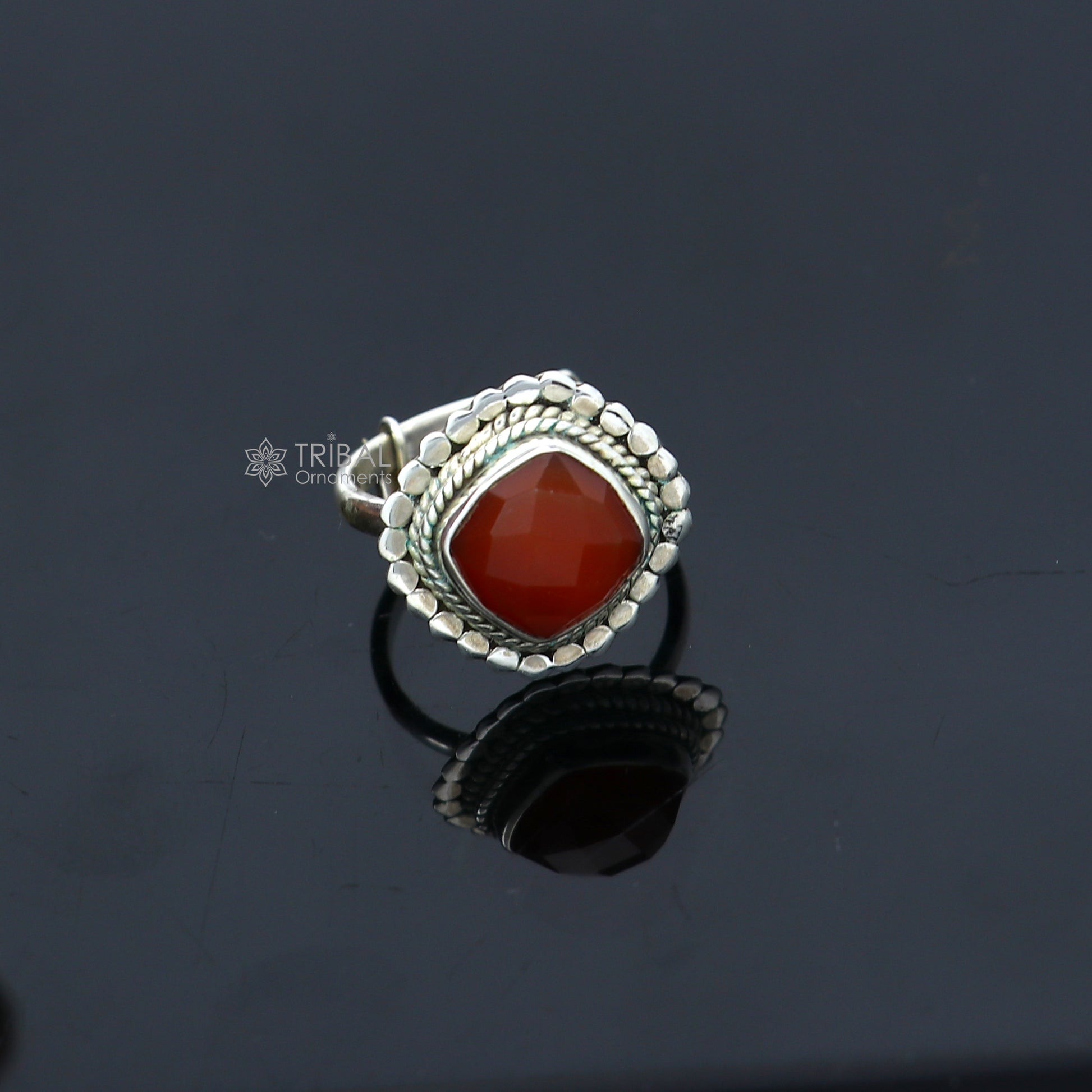 925 sterling silver carnelian ring Jewelry sr722 - TRIBAL ORNAMENTS