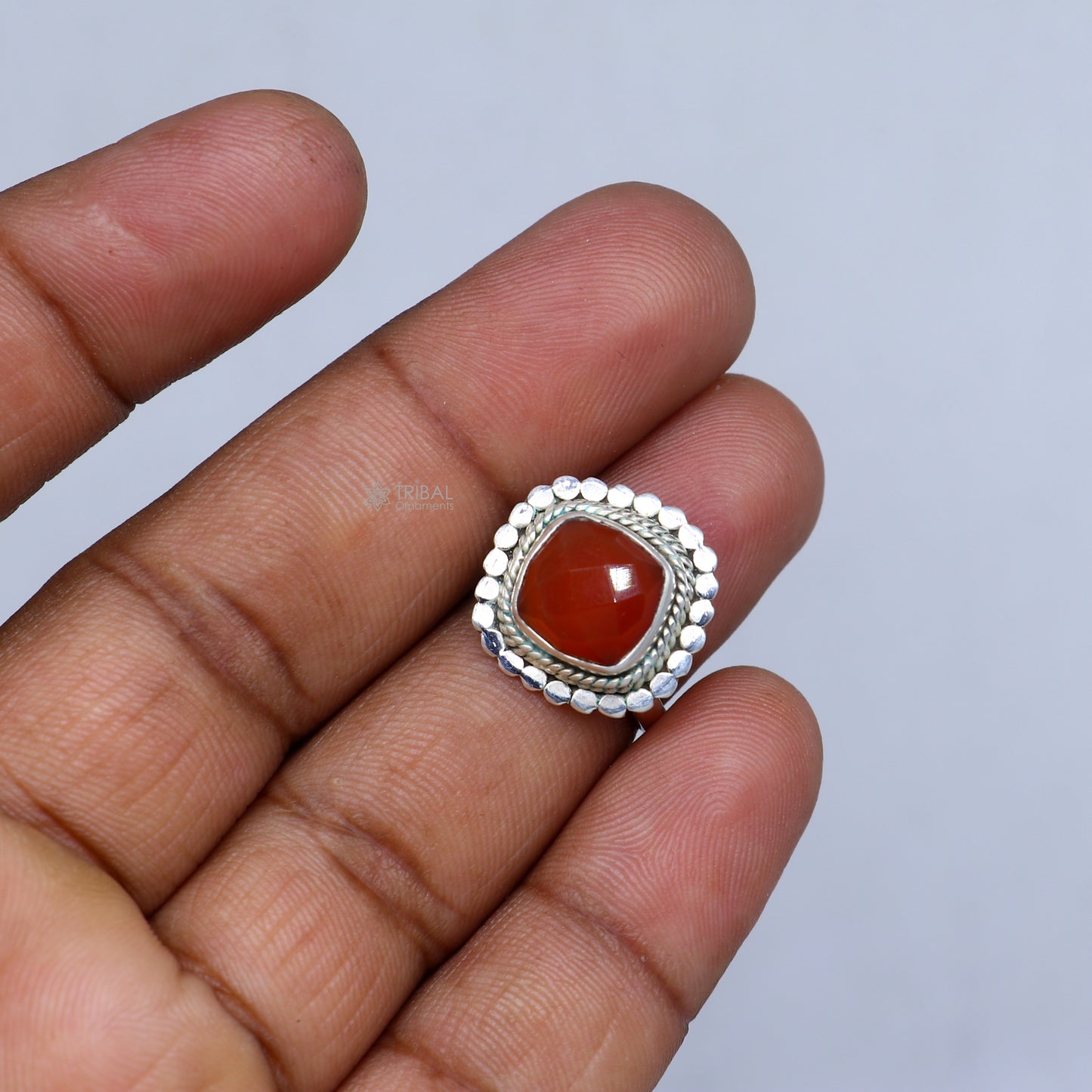 925 sterling silver carnelian ring Jewelry sr722 - TRIBAL ORNAMENTS