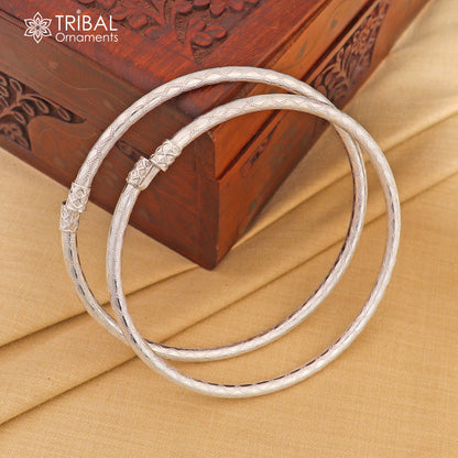 Sterling silver checks design traditional women's foot kada ankle bracelet by Tribal Ornaments, featuring tribal jewelry style.