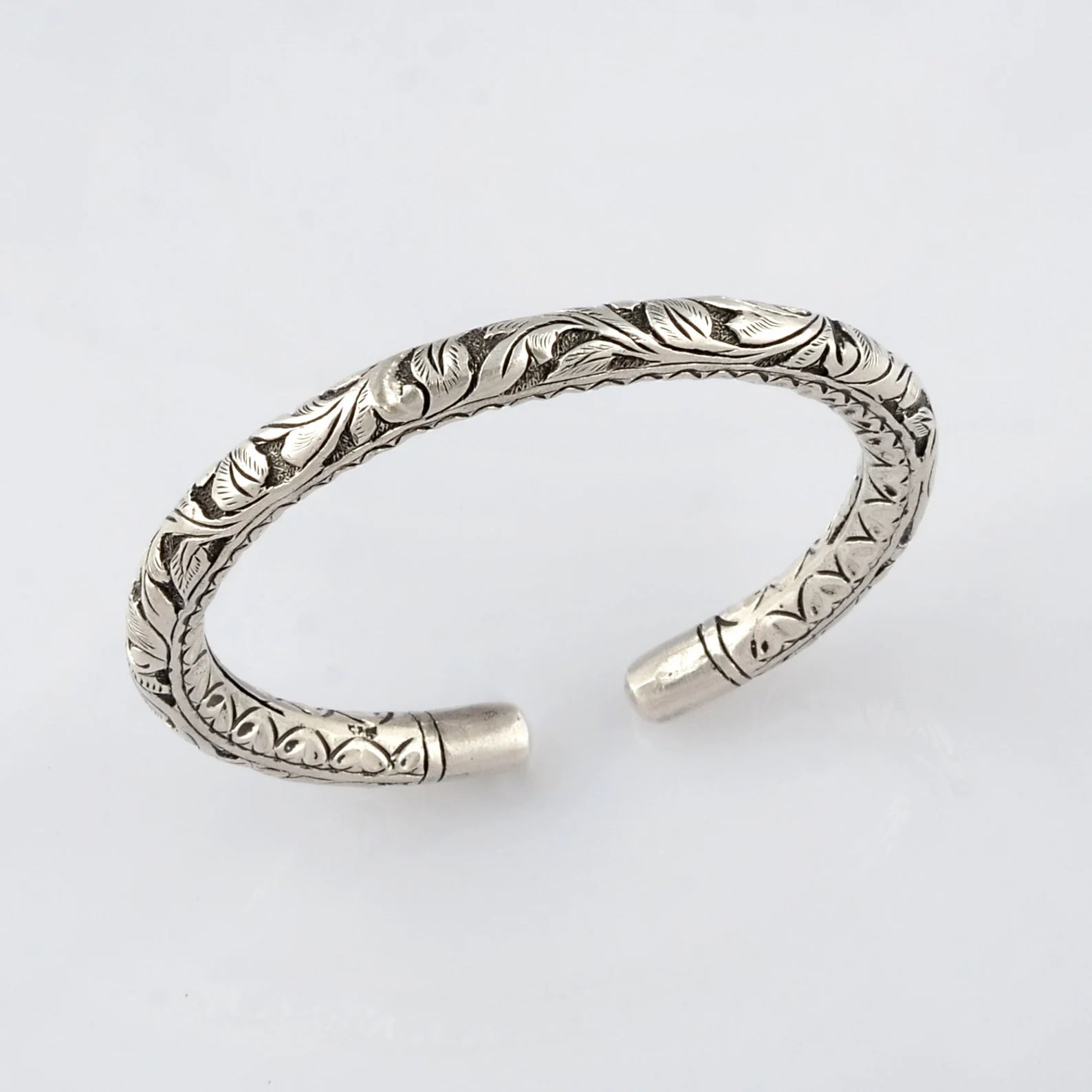 925 sterling silver chitai work wrist bangle cuff, ethnic tribal jewelry with intricate designs, crafted by TRIBAL ORNAMENTS
