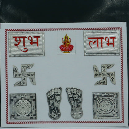 925 sterling silver combo diwali pooja set su1323 - TRIBAL ORNAMENTS