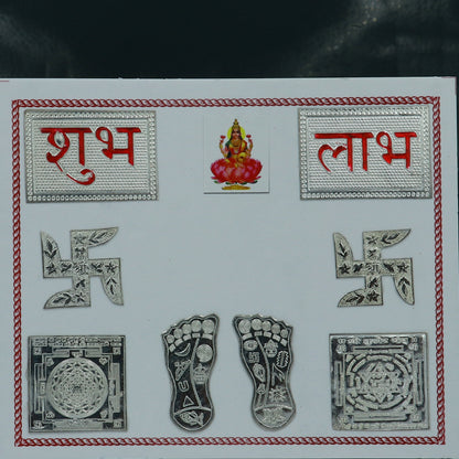 925 sterling silver combo diwali pooja set su1323 - TRIBAL ORNAMENTS