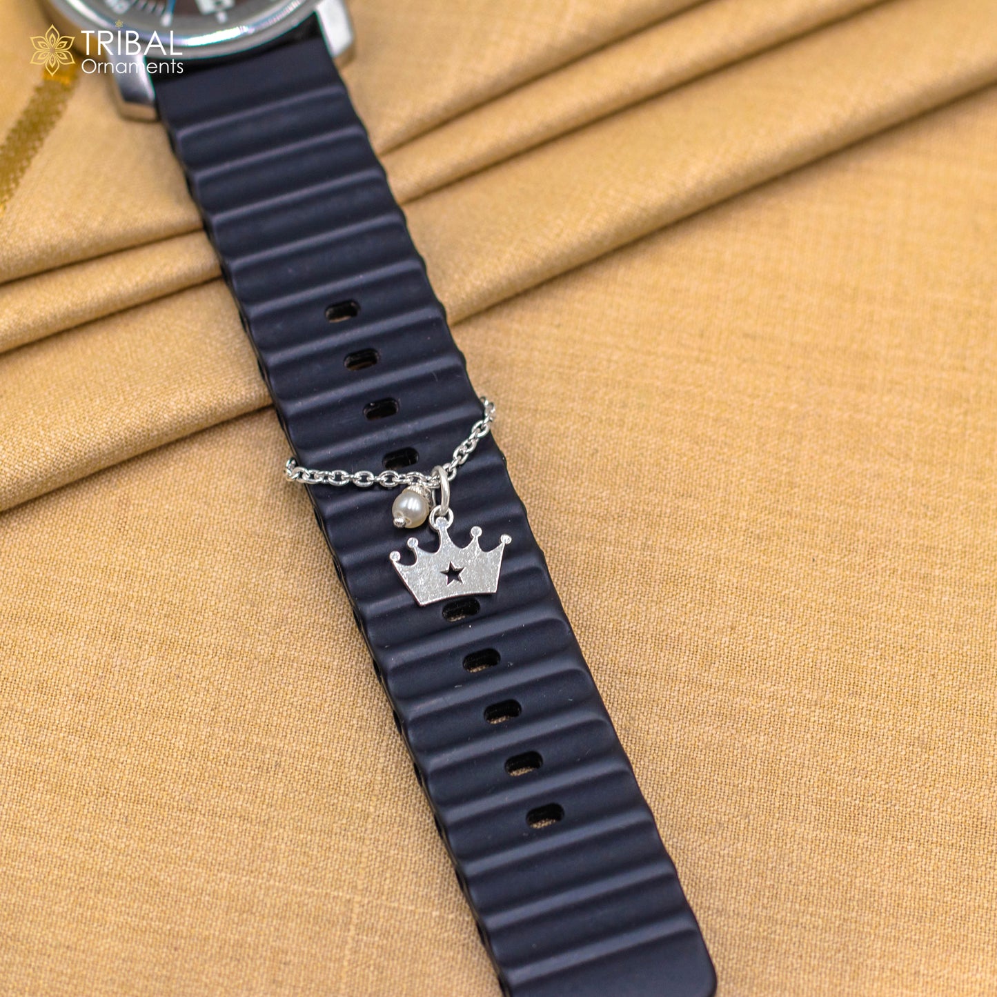 925 sterling silver crown design watch charms wsc010 - TRIBAL ORNAMENTS