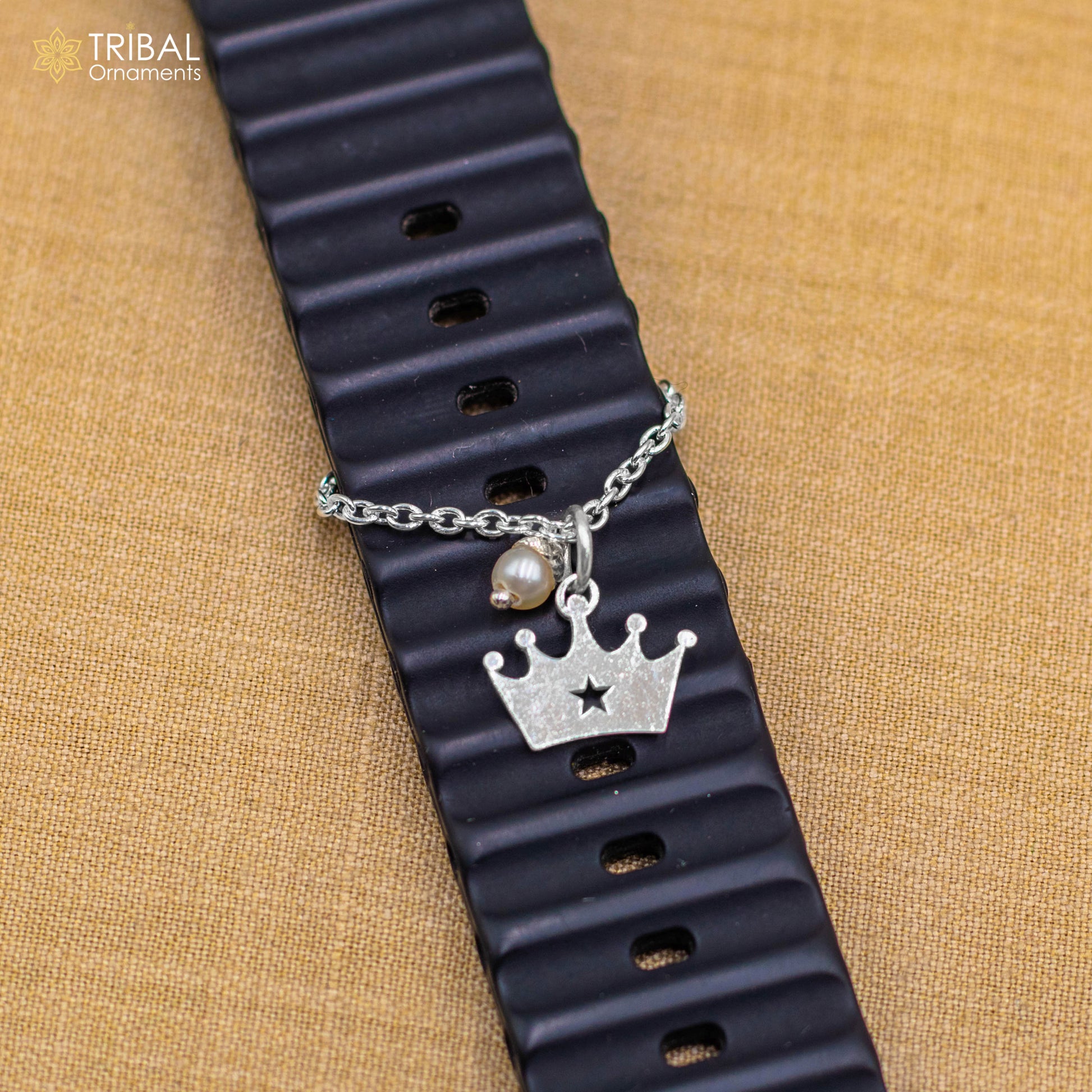 925 sterling silver crown design watch charms wsc010 - TRIBAL ORNAMENTS