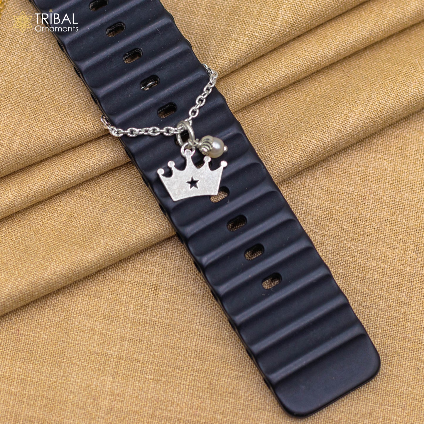 925 sterling silver crown design watch charms wsc010 - TRIBAL ORNAMENTS