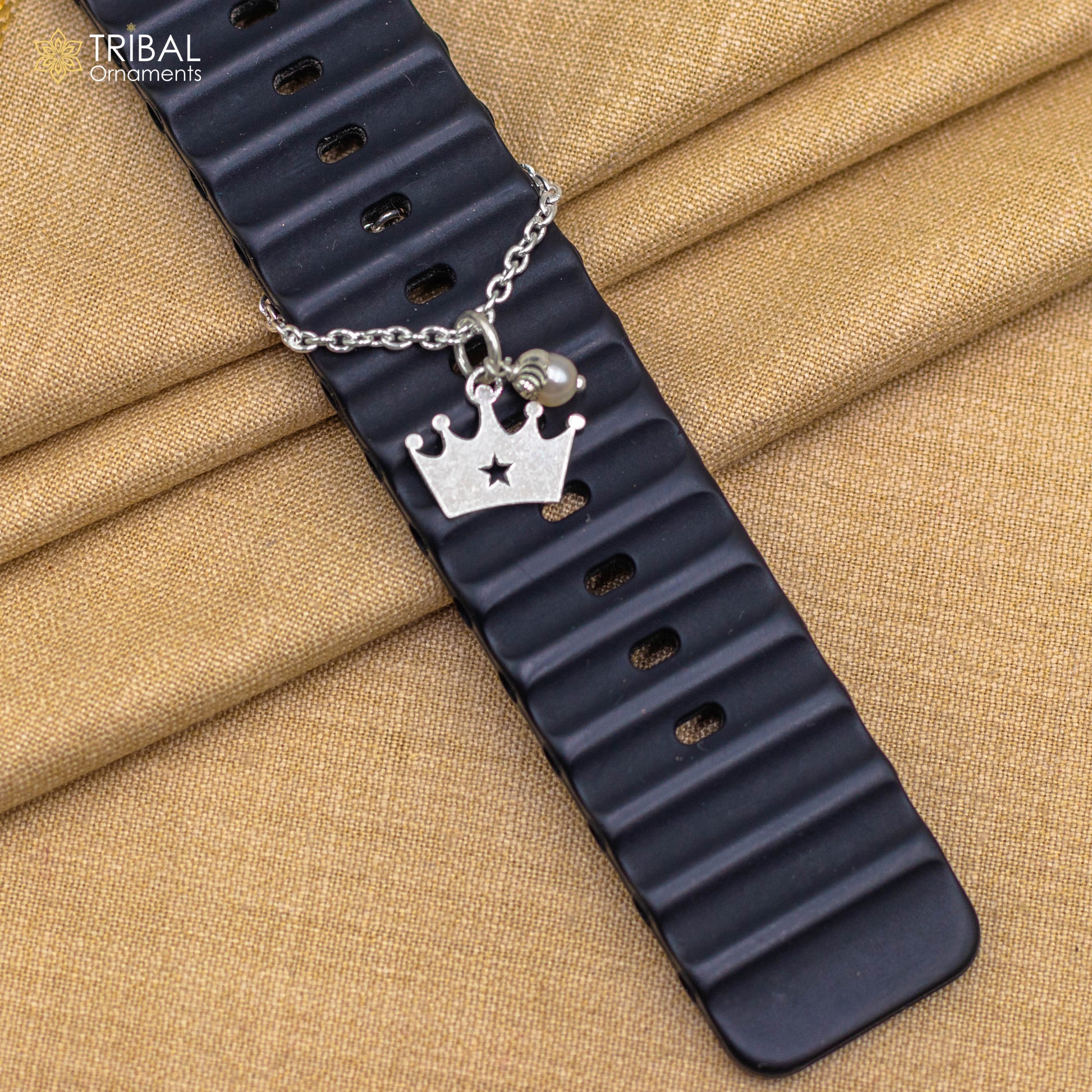 925 sterling silver crown design watch charms wsc010 - TRIBAL ORNAMENTS