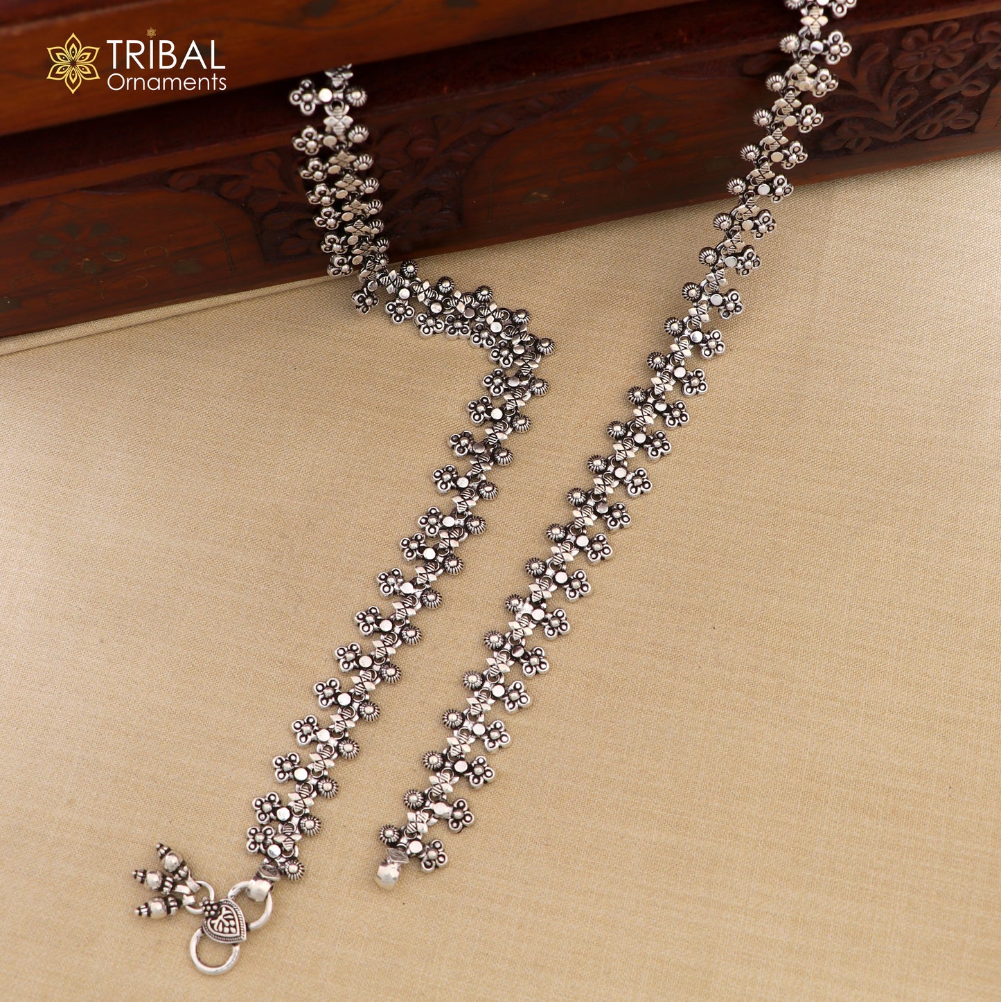 925 sterling silver custom made anklets, best anklets bracelet, foot bracelet, belly dance jewelry, elegant tribal ethnic anklets nank289 - TRIBAL ORNAMENTS