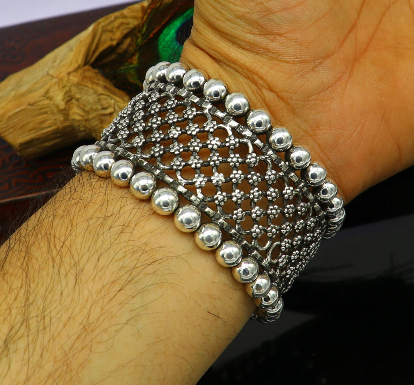 Vintage design 925 sterling silver customized adjustable cuff bracelet, excellent wedding gifting unisex cuff bangle bracelet kada cuff11 - TRIBAL ORNAMENTS