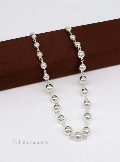 925 sterling silver customized beaded necklace by TRIBAL ORNAMENTS, tribal jewelry perfect for brides or wedding anniversary gifts