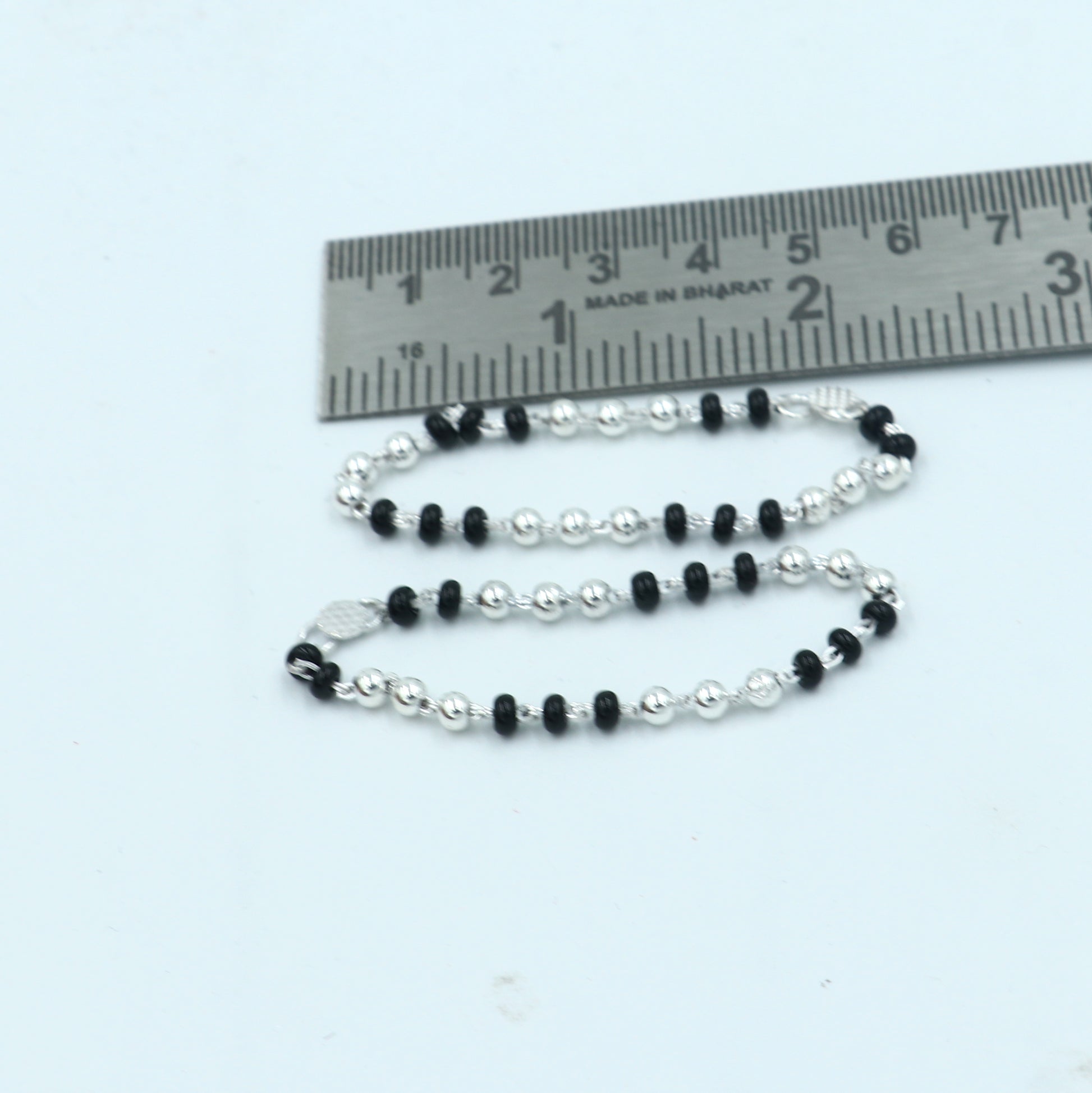 925 sterling silver customized black beads krishna necklace or baby Nazariya bracelet or anklets protect from evil eyes baby bracelet bbr504 - TRIBAL ORNAMENTS
