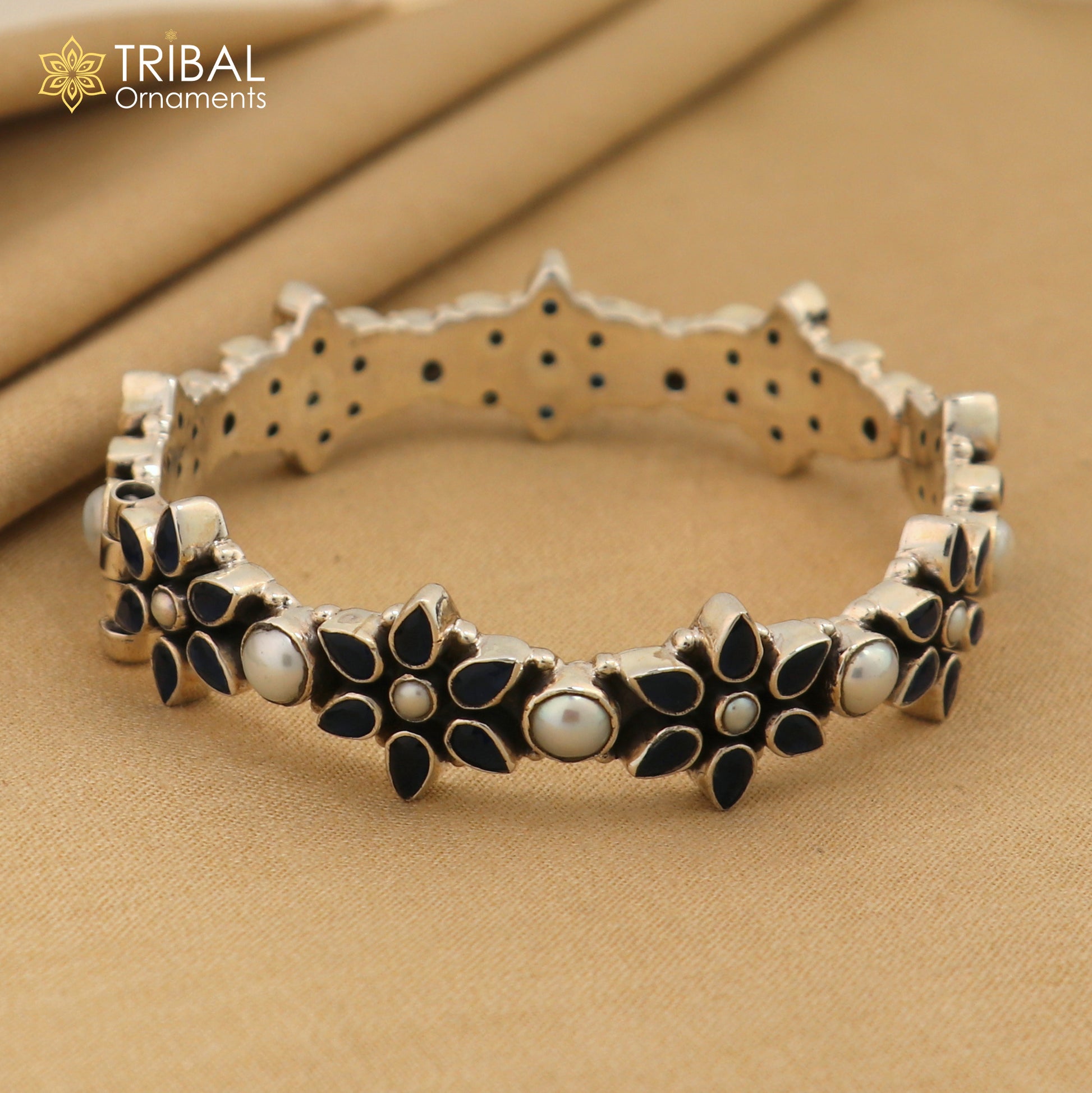 925 sterling silver customized design green cut stone bangle bracelet gorgeous vintage tribal jewelry nba164 - TRIBAL ORNAMENTS